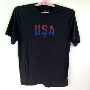 USA Graphic T Shirt Adult Size M Black Short Sleeve